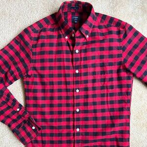 J.Crew Slim Fit Red and Black Button down Shirt size Small